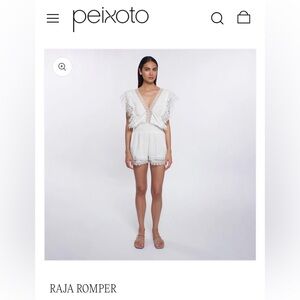 NEW With Tags Sz Medium Peixoto Raja Lace-Trimmed White Romper